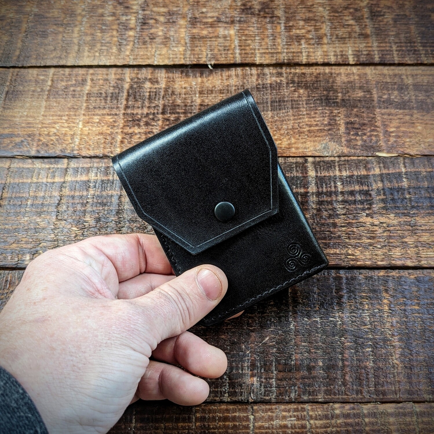Cash, Card and Coin Minimalist Wallet (Black)