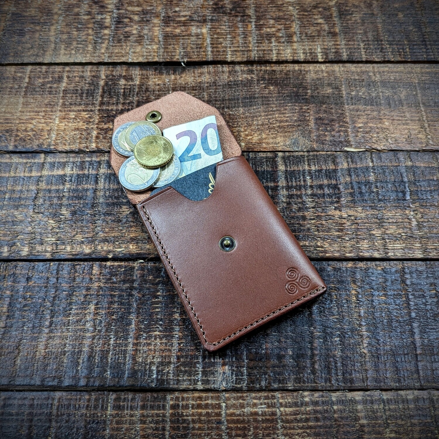Cash, Card and Coin Minimalist Wallet (Brown)