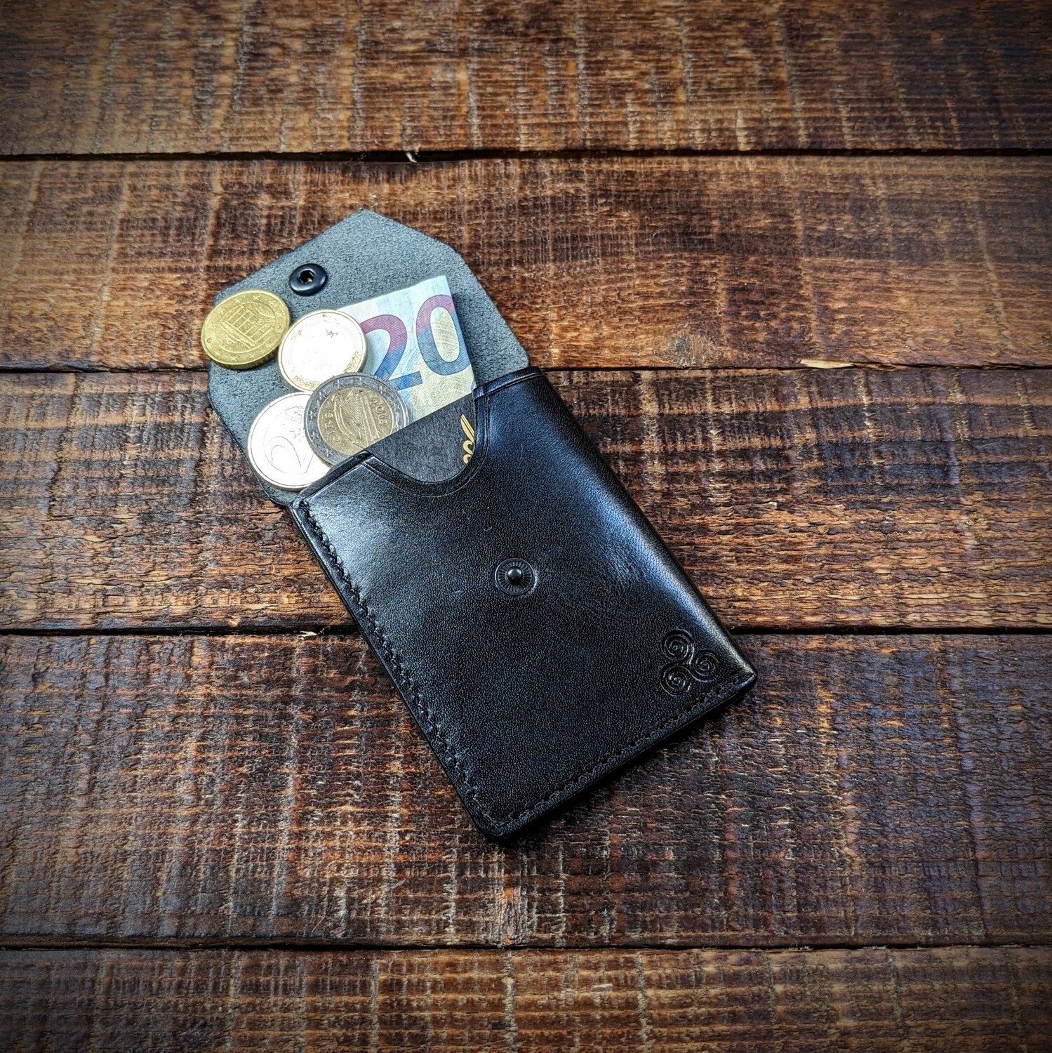 Cash, Card and Coin Minimalist Wallet (Black)