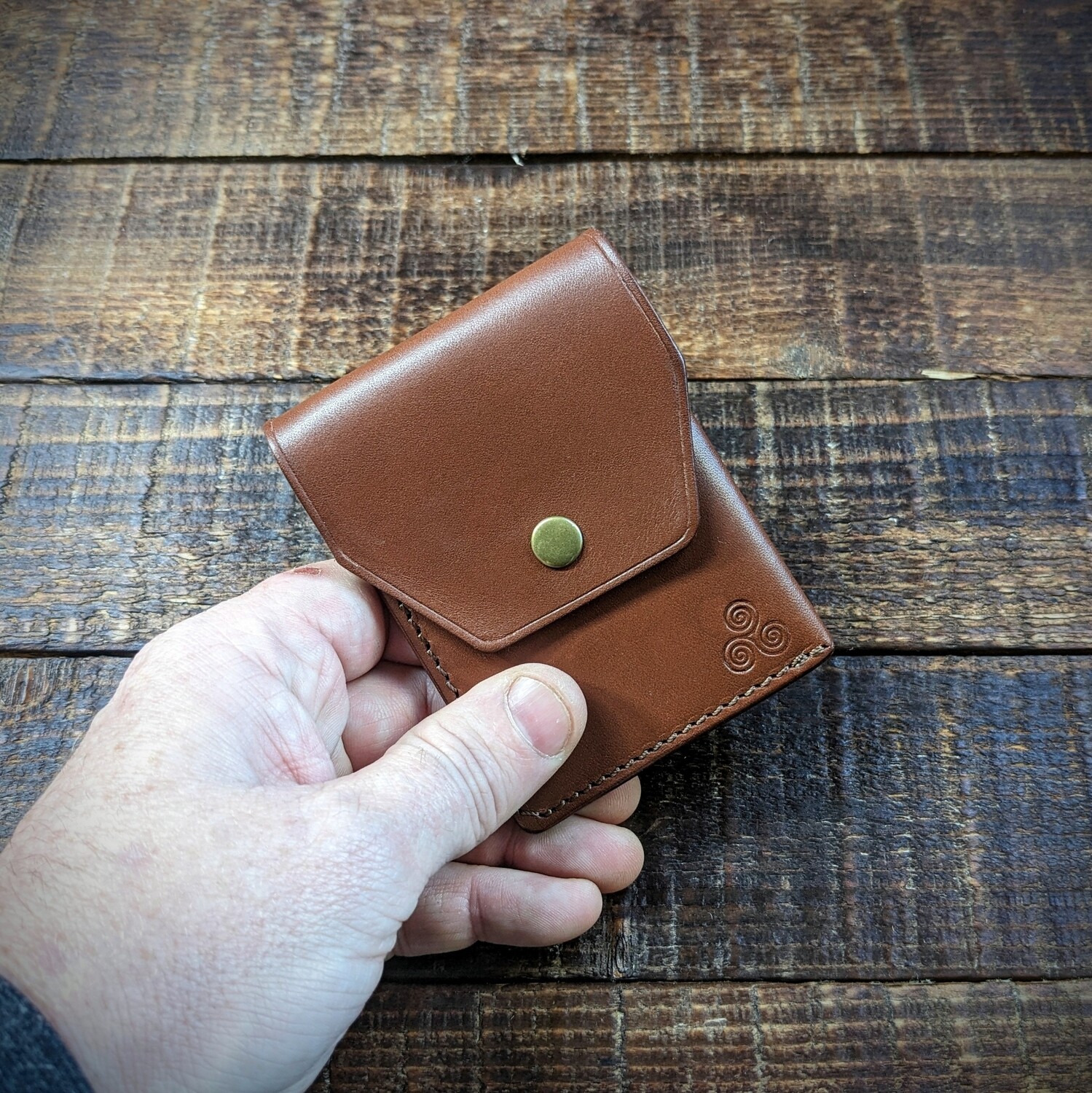 Cash, Card and Coin Minimalist Wallet (Brown)
