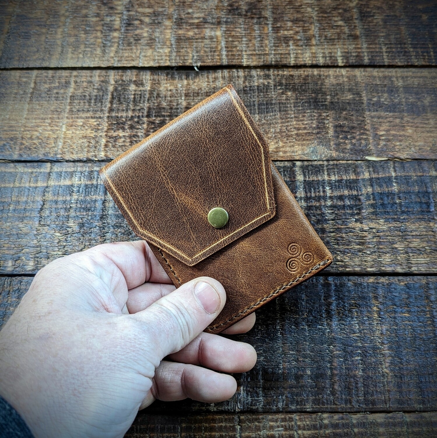 Cash, Card and Coin Minimalist Wallet (Vintage Brown)