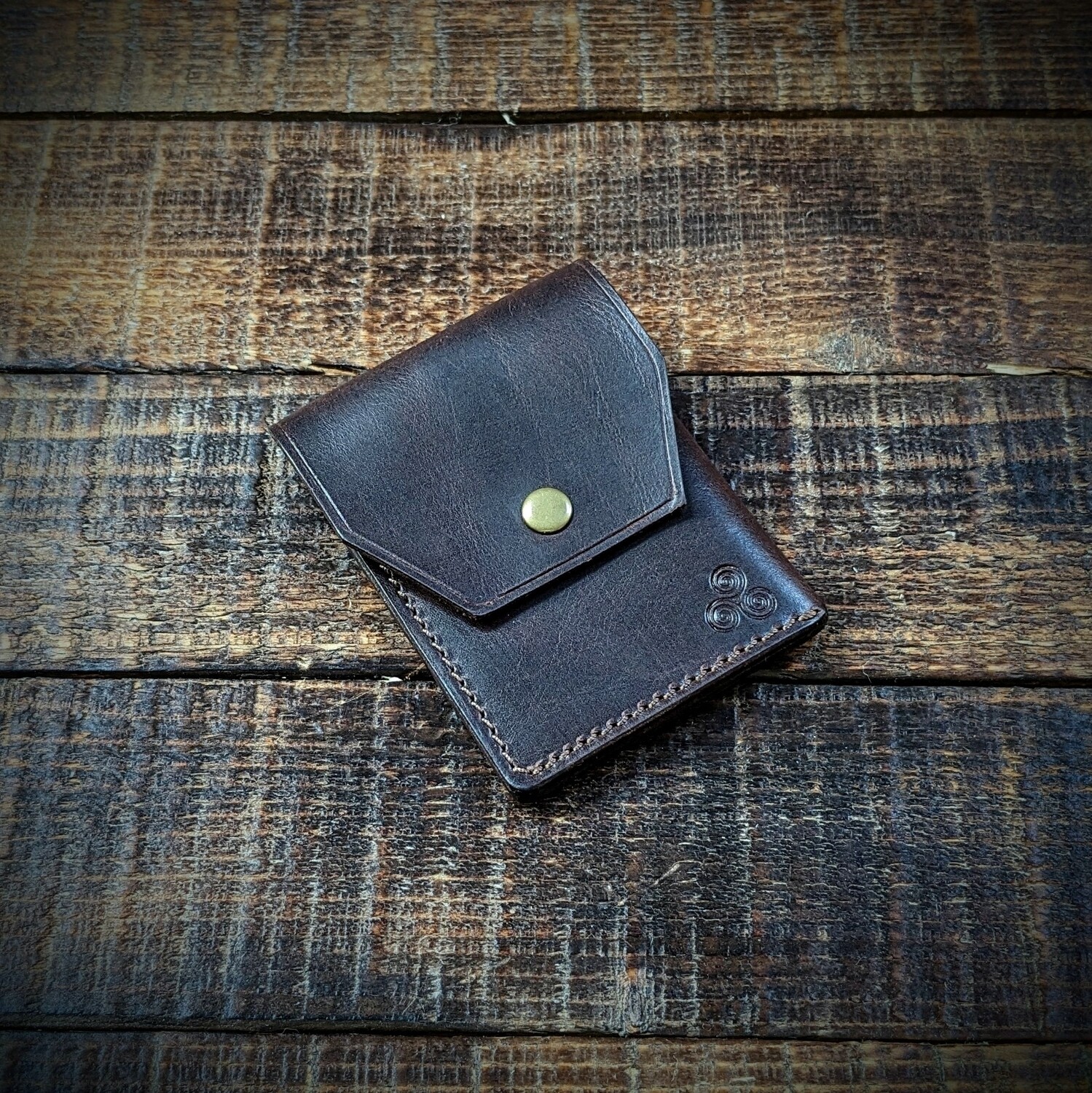Cash, Card and Coin Minimalist Wallet (Dark Brown)