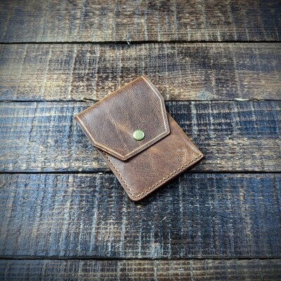 Cash, Card and Coin Minimalist Wallet (Vintage Brown)