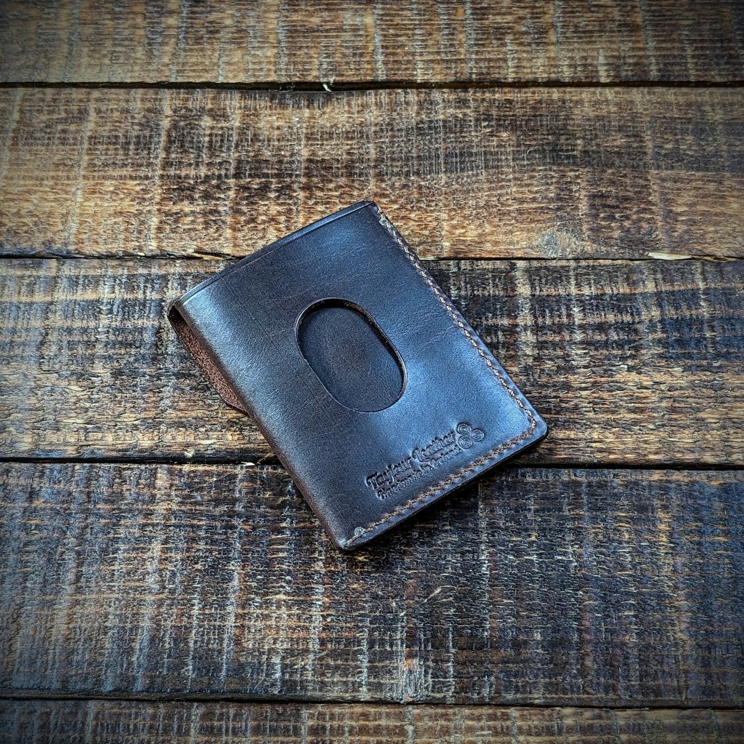Cash, Card and Coin Minimalist Wallet (Dark Brown)
