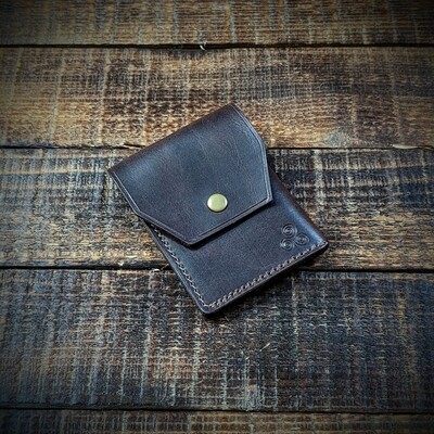 Cash, Card and Coin Minimalist Wallet (Dark Brown)