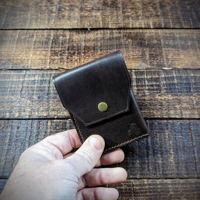Cash, Card and Coin Minimalist Wallet (Dark Brown)