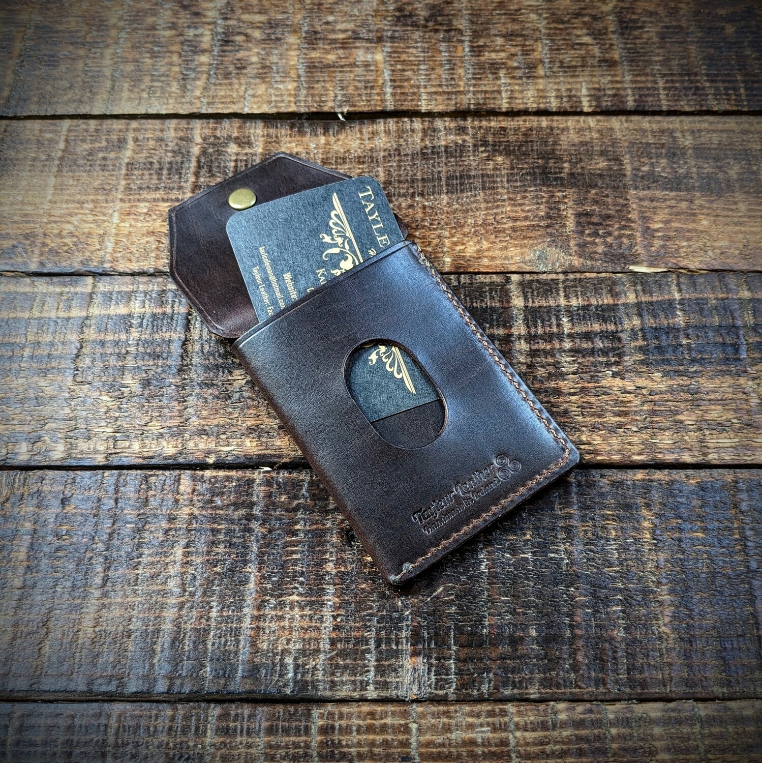 Cash, Card and Coin Minimalist Wallet (Dark Brown)