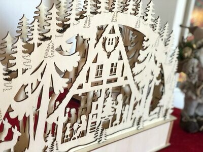3D Schwibbogen Motiv Waldhaus