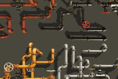[Unity Project 2017+] PBR Modular Pipes Set