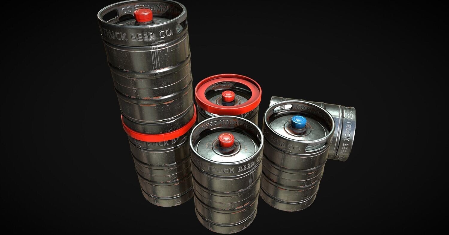 Beer KEG barrrel Low-poly 3D model