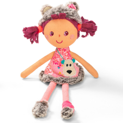 Cesaria  - A Toddlers best firiend . Cesaria has soft little bear ears , furry boots and a golden puppy handbag Age 2+