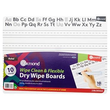 31723 Ormond  228X305mm Dry Wipe Boards - Letters Packed 10