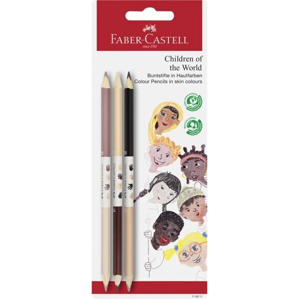 Faber-Castell Children Of The World 3 Skin Tone Bio Pencils BC