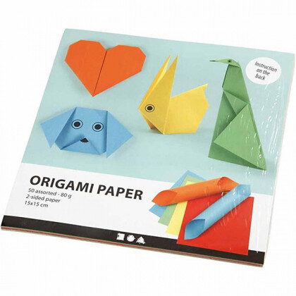 207020 -Origami Paper 15cm Plain Colours 50 asst sheets