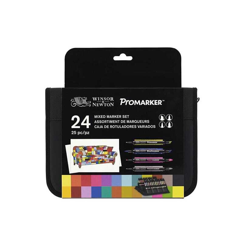 Winsor and Newton 24 + 1 Mixed Marker Set