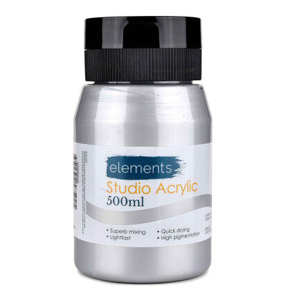 Elements 500ml Studio Acrylic Silver