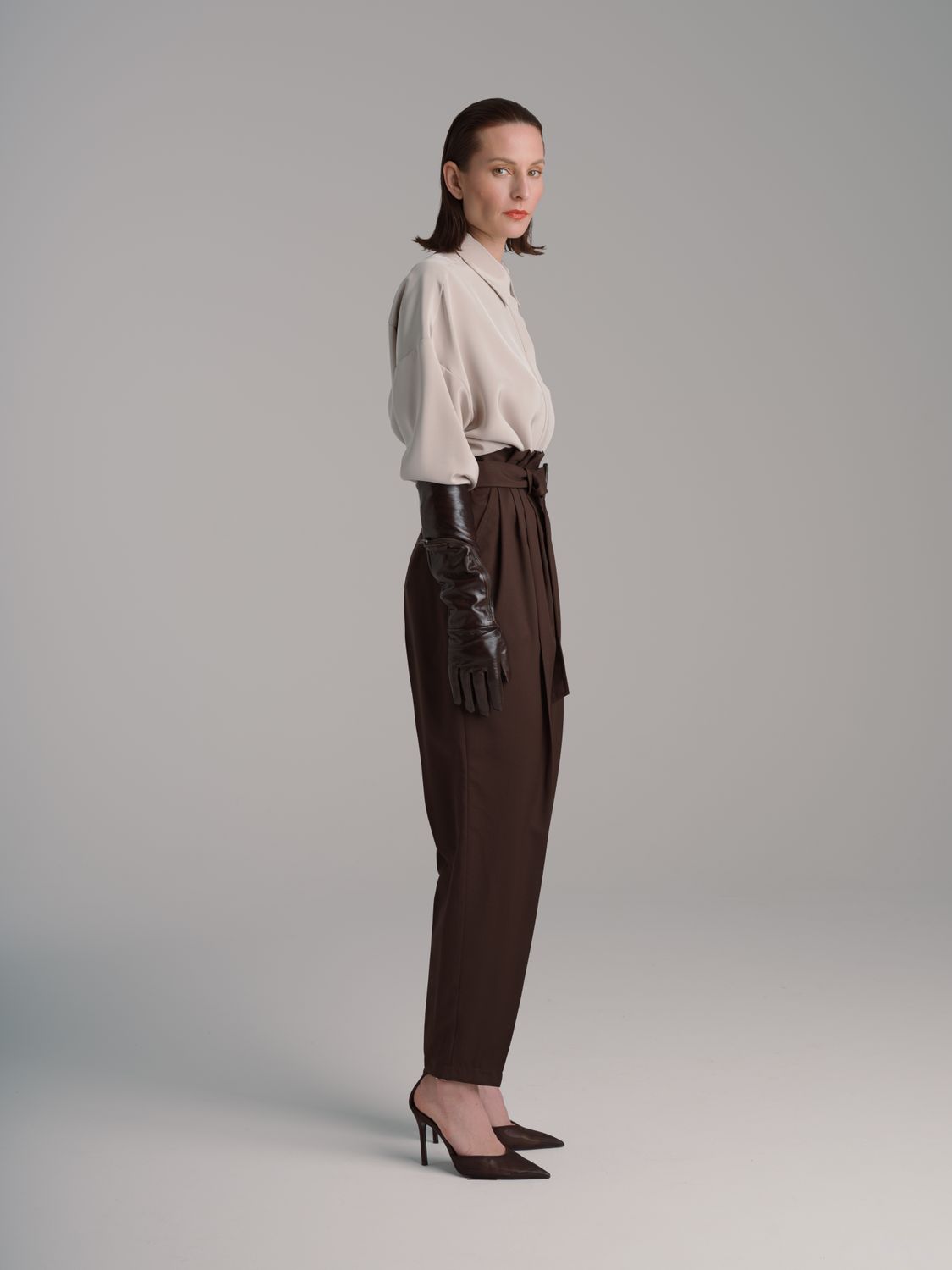 Trousers wool - brown