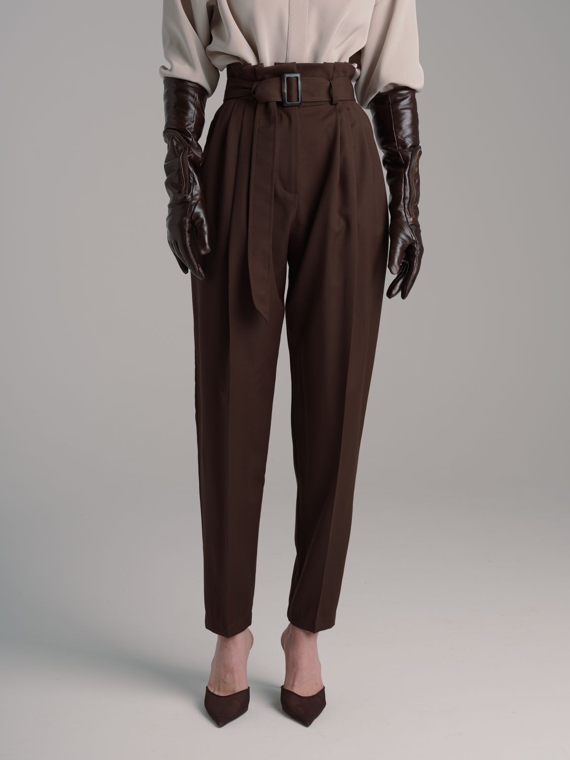 Trousers wool - brown
