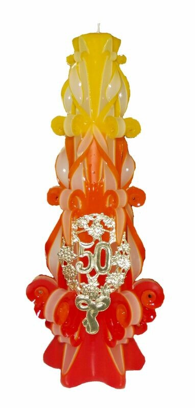 Jubiläum gelb-orange-rot 38cm