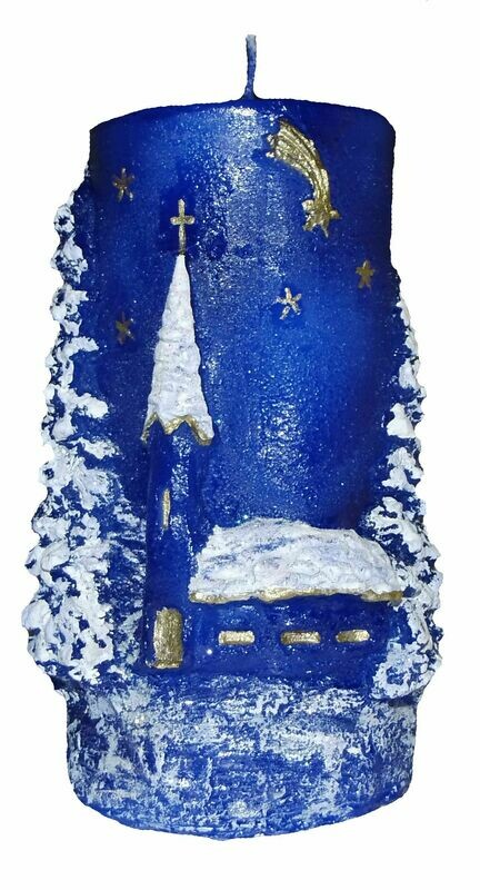 Kirche blau 20cm