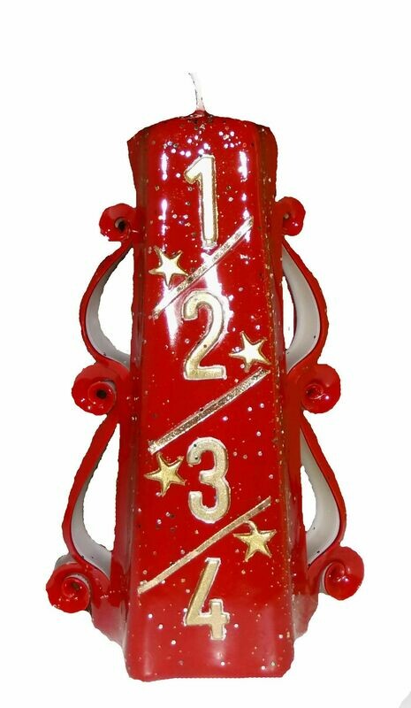 Adventskerze bordeaux 17cm