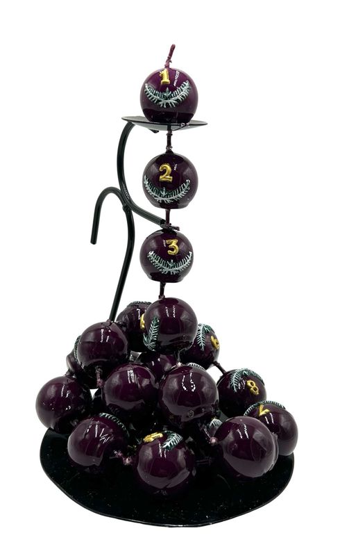 Adventskette lila 3,5cm -ohne Halter!