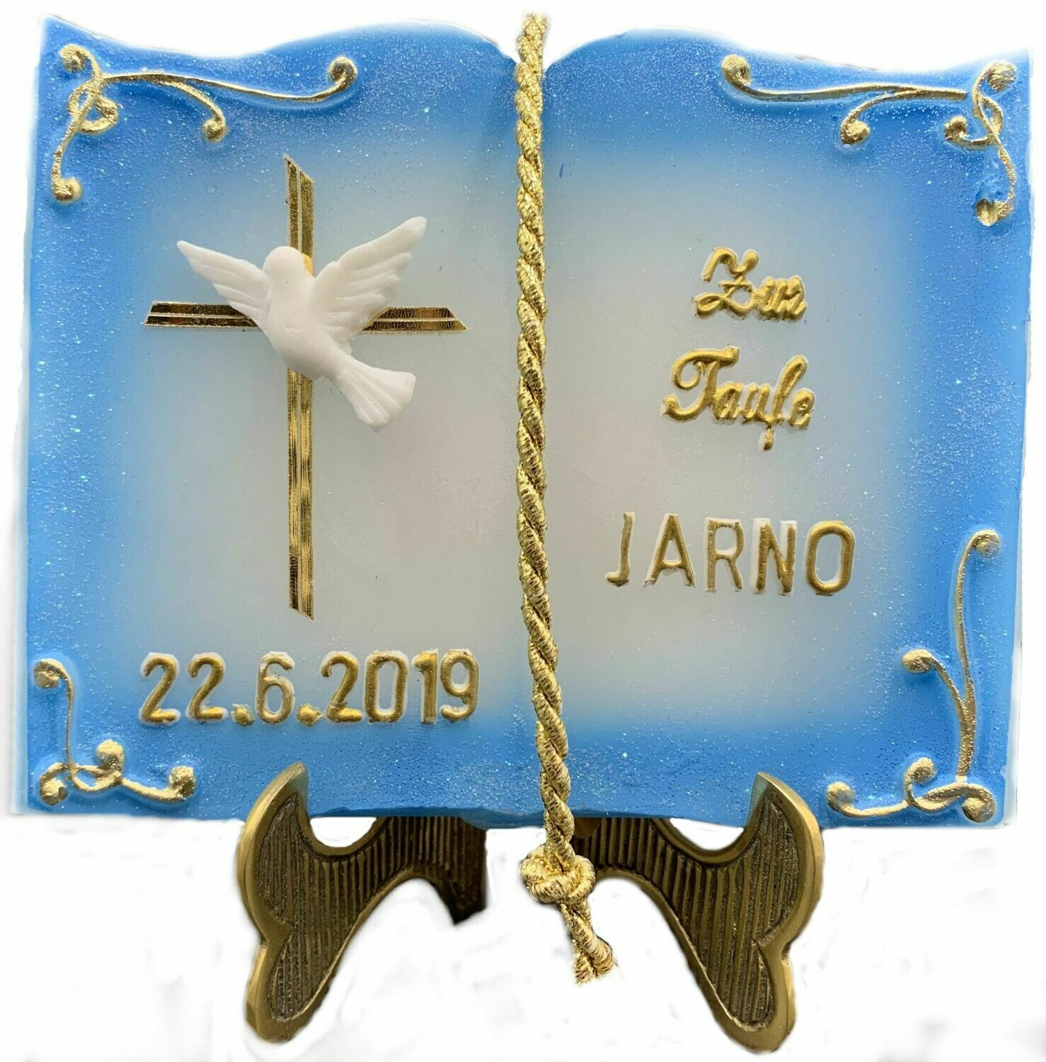 Taufbuch blau 12/16cm -ohne Halter