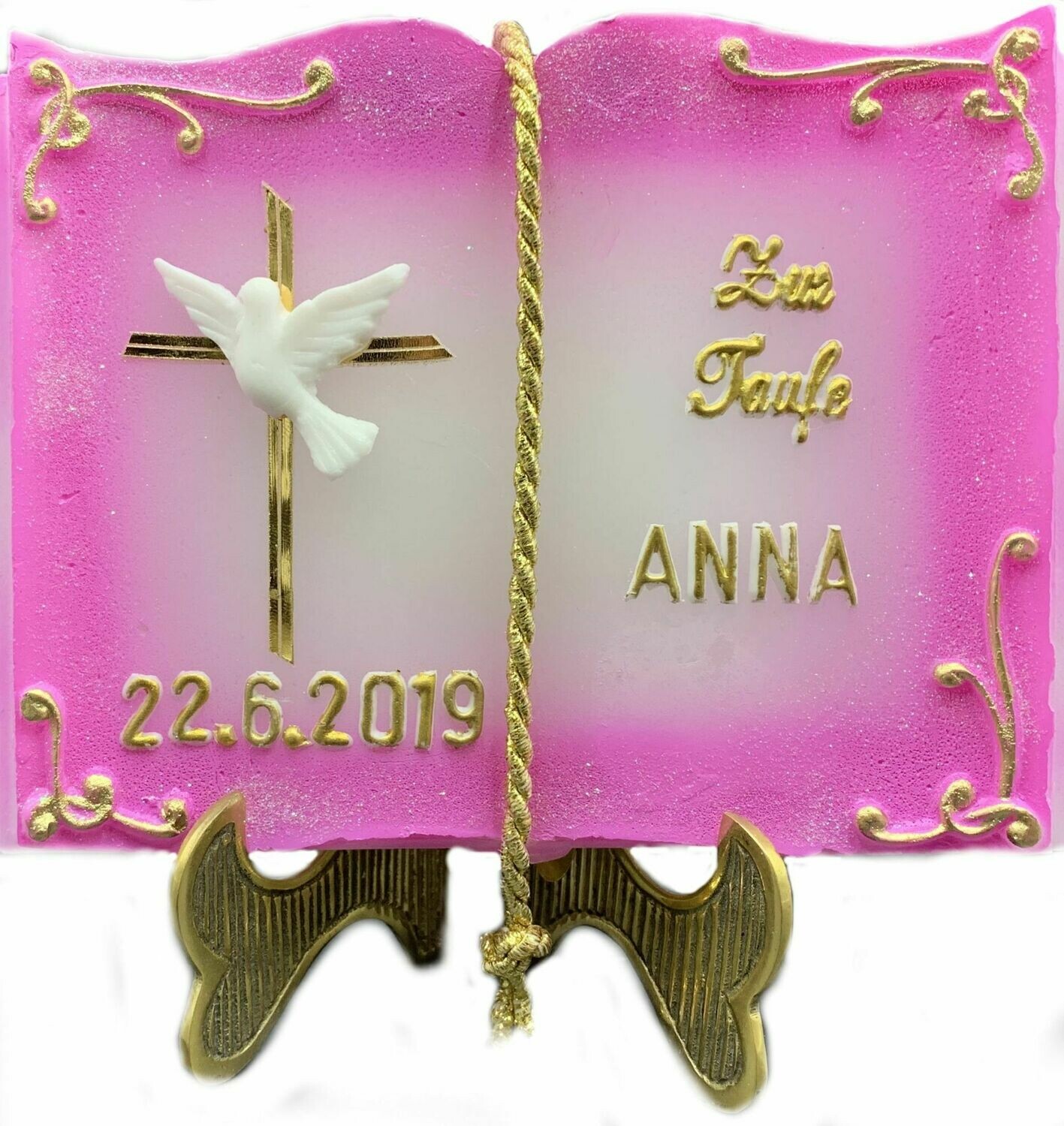Taufbuch rosa 12/16cm ohne Halter!