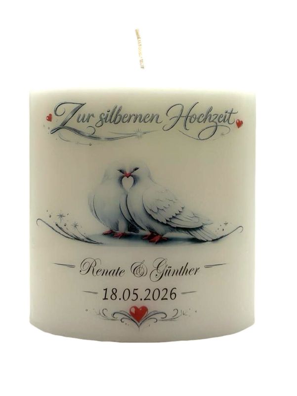 Silber Hochzeit oval 15/13,5 cm