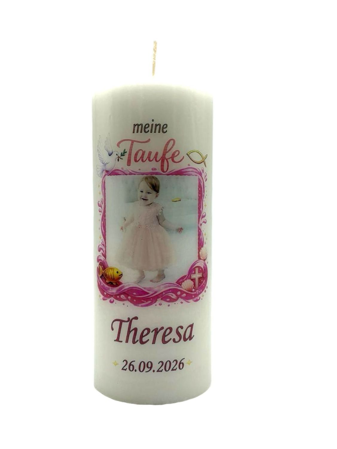 Taufe mit Bild im Rahmen 20/8cm