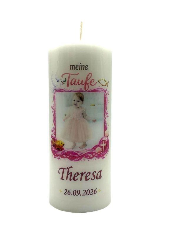 Taufe mit Bild im Rahmen 20/8cm