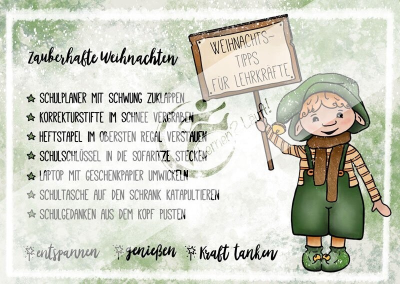 Postkarte - Weihnachtstipps für Lehrkräfte Postkarte - Weihnachtstipps für Lehrkräfte