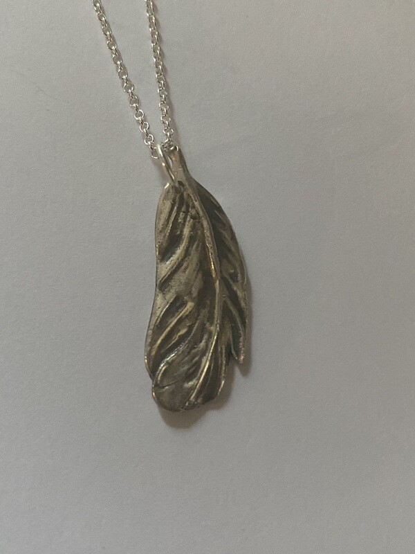 Hidden Fingerprint Feather Necklace