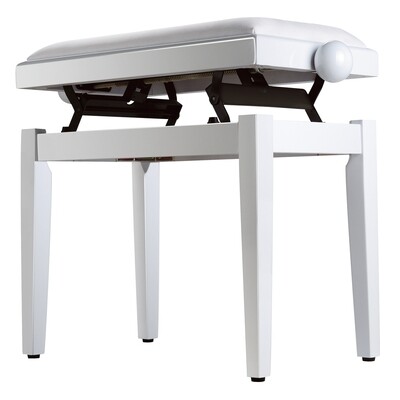 SBH-103V-WH PIANO BENCH weiss Hochglanz / Stoff​​