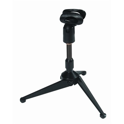 A188 Desk-top tripod microphone stand w/mic clip - Clamshell package