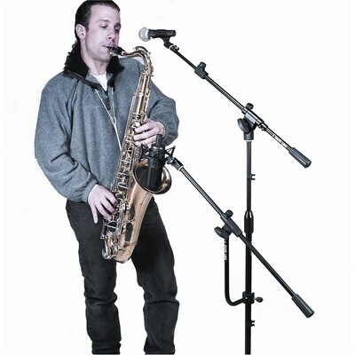 Quik Lok A107 BK EU Clamp-on EU metric thread fixed length mic boom arm - Black