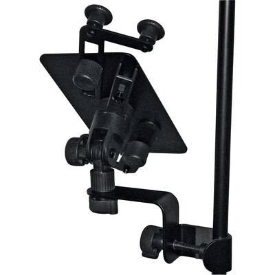 Quik Lok IPS12 Universal tablet holder for side/top connection to microphone &amp; music stands - Black