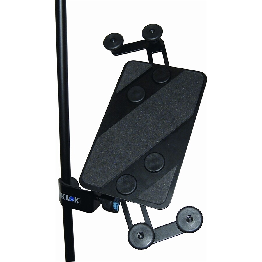 IPS12 Universal tablet holder for side/top connection to microphone & music stands - Black