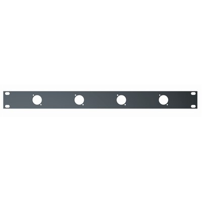 RS290 1-U rack panel with mounting holes for 6 XLR connectors