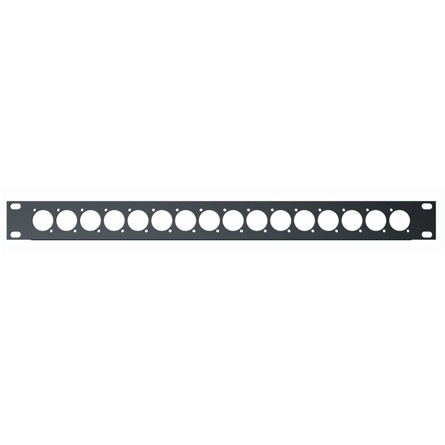 RS294 1-U rack panel with mounting holes for 16 XLR connectors