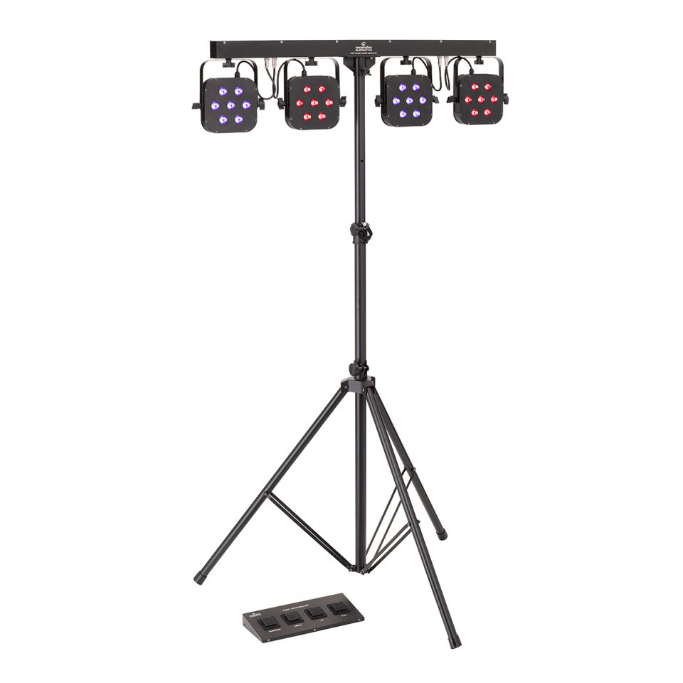 4LEDKIT-MK2 Licht-Kit bestehend aus 4 PARs mit je 7 x 3W RGB-LEDs nur Abholung!!!