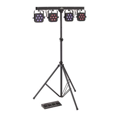 4LEDKIT-MK2 Licht-Kit bestehend aus 4 PARs mit je 7 x 3W RGB-LEDs nur Abholung!!!