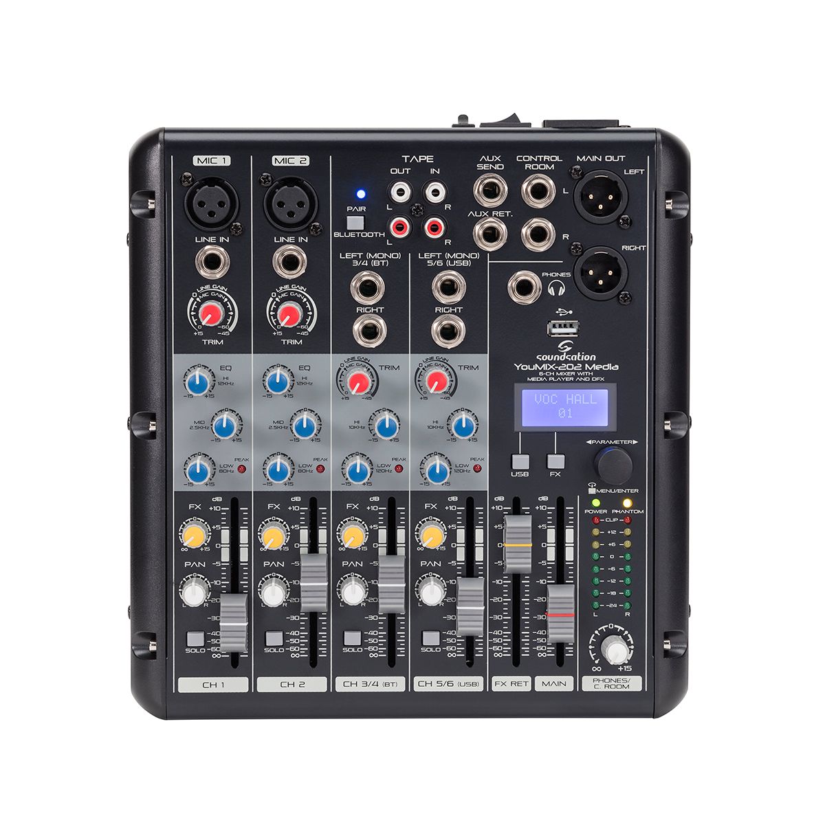 YOUMIX-202FX AUDIO MIXER mit Effekte, Audioplayer und Bluetooth, kleiner genialer Mixer mit Super-Hall