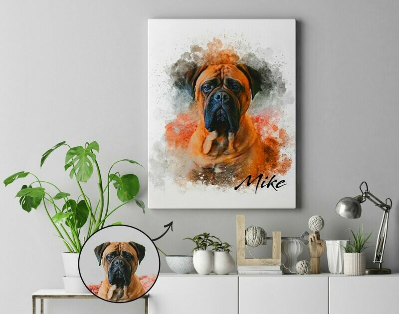 Waterverf portret op Canvas