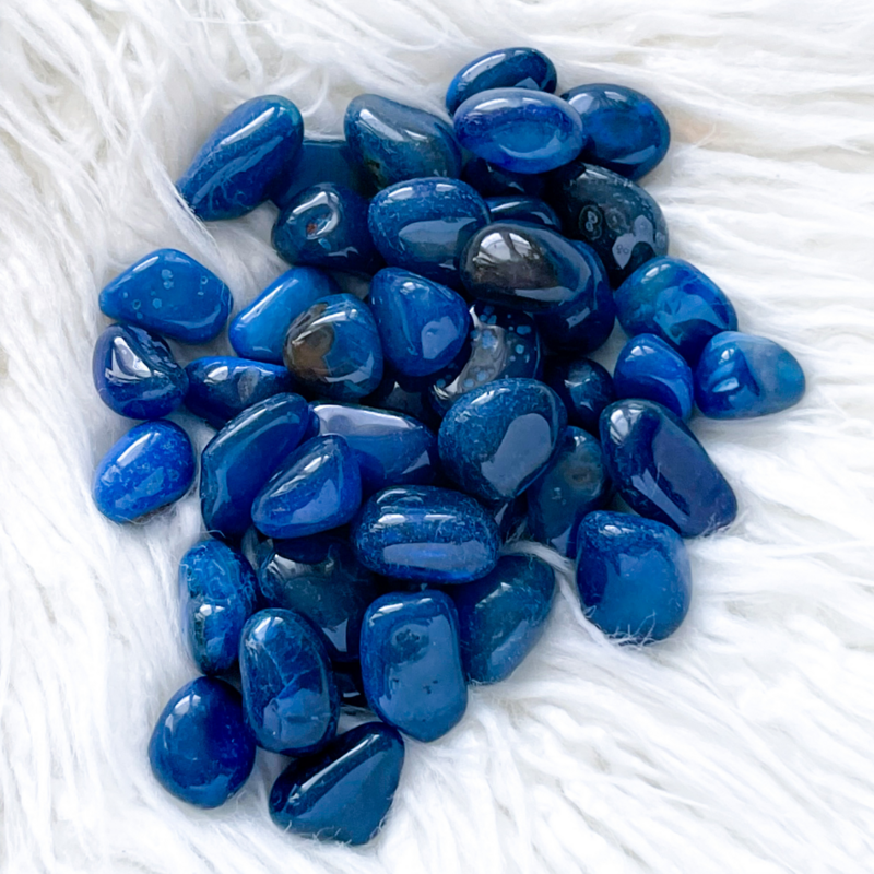 Blue Agate Tumbled Stones