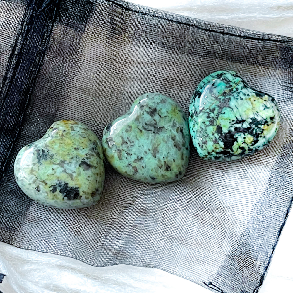 African Turquoise Pocket Hearts