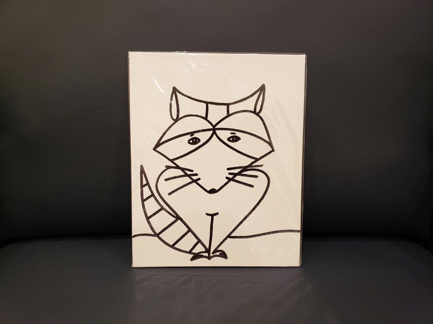 Fox Painting Set For Kids - Black &amp; White 8&quot; x 10&quot; Canvas With Paint