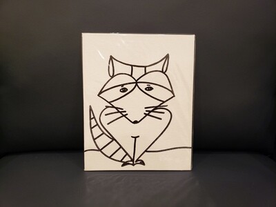 Fox Painting Set For Kids - Black &amp; White 8&quot; x 10&quot; Canvas With Paint
