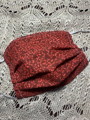 Hand-made Red Leaf Vines Face Covering - Medium Hand-made Red Leaf Vines Face Covering - Medium