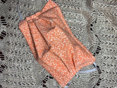 Hand-made Coral Leaf Vines Face Covering - Medium Hand-made Coral Leaf Vines Face Covering - Medium
